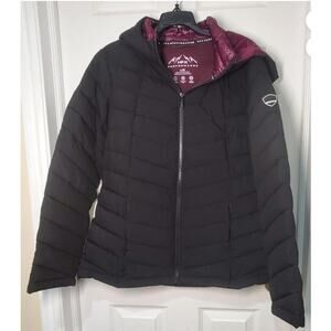 HFX Women's 3/4 Stretch Hooded Puffer Jacket Size Large